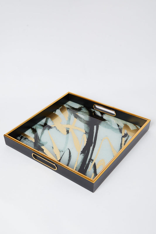 Redtag-Gold-Geomatic-Square-Tray-Category:Trays,-Colour:Gold,-Deals:New-In,-Dept:Home,-Filter:Home-Dining,-HMW-DIN-Serveware,-New-In-HMW-DIN,-Non-Sale,-S23A,-Section:Homewares-Home-Dining-