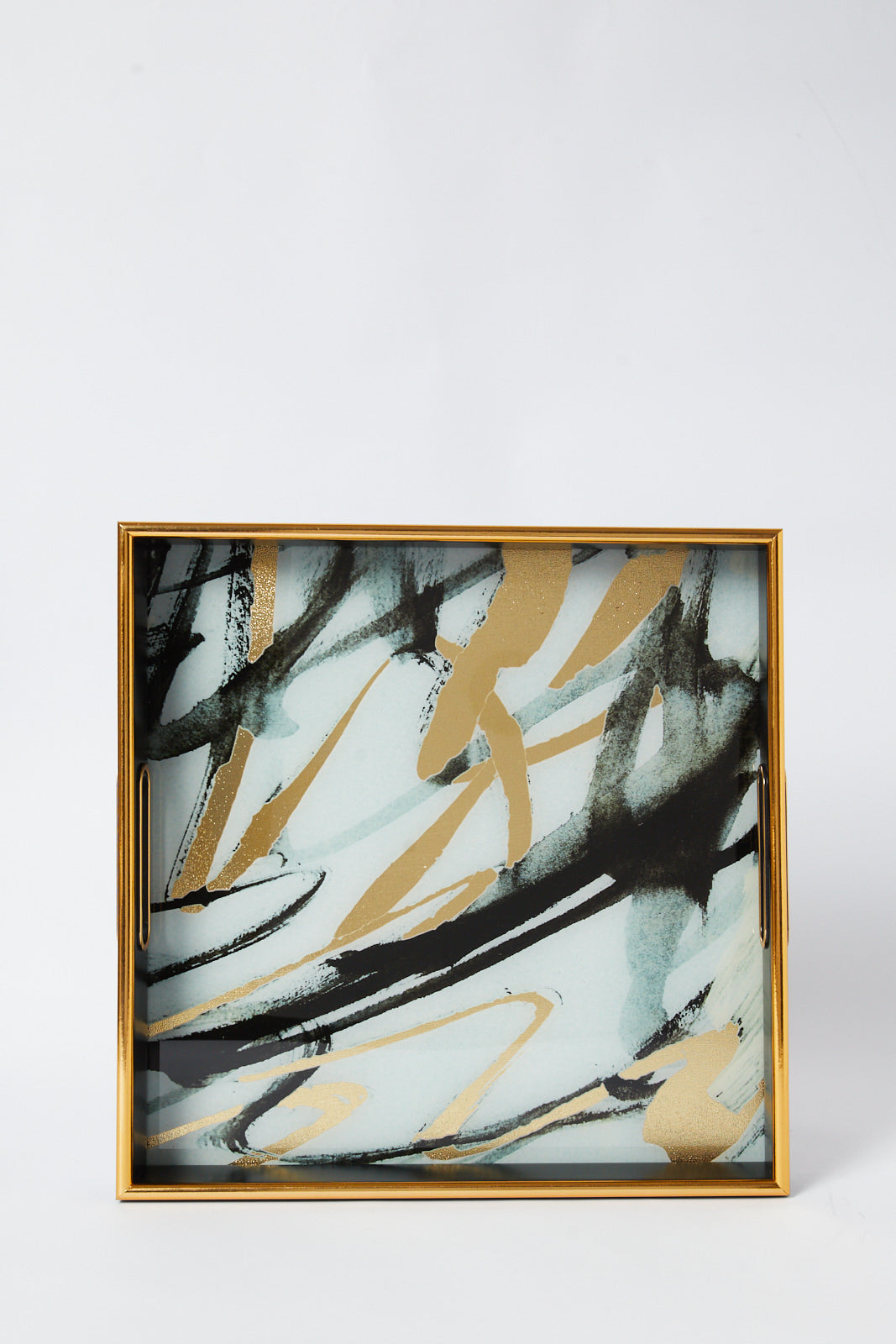 Redtag-Gold-Geomatic-Square-Tray-Category:Trays,-Colour:Gold,-Deals:New-In,-Dept:Home,-Filter:Home-Dining,-HMW-DIN-Serveware,-New-In-HMW-DIN,-Non-Sale,-S23A,-Section:Homewares-Home-Dining-