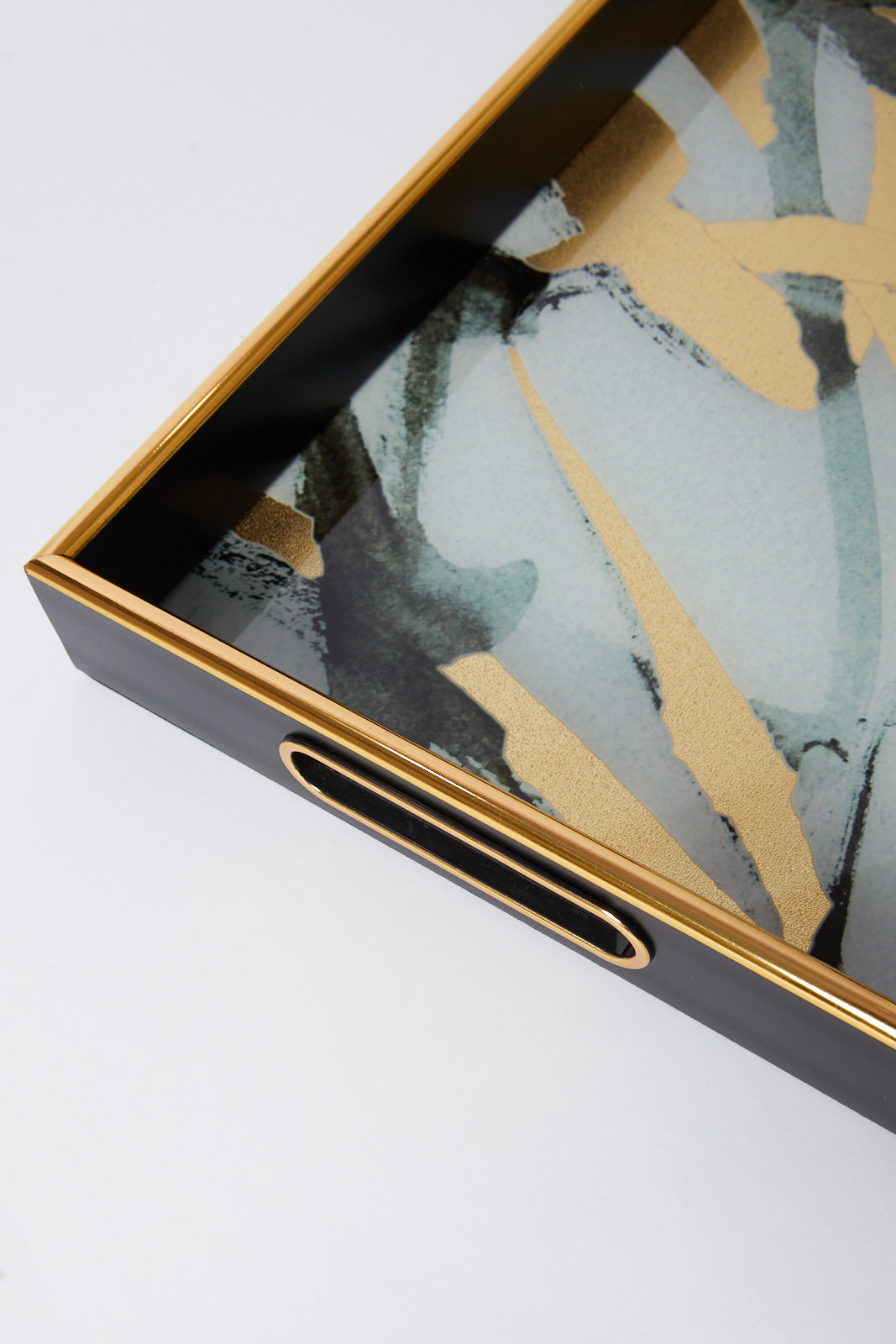 Redtag-Gold-Geomatic-Rectangle-Tray-(Medium)-Category:Trays,-Colour:Gold,-Deals:New-In,-Dept:Home,-Filter:Home-Dining,-HMW-DIN-Serveware,-New-In-HMW-DIN,-Non-Sale,-S23A,-Section:Homewares-Home-Dining-