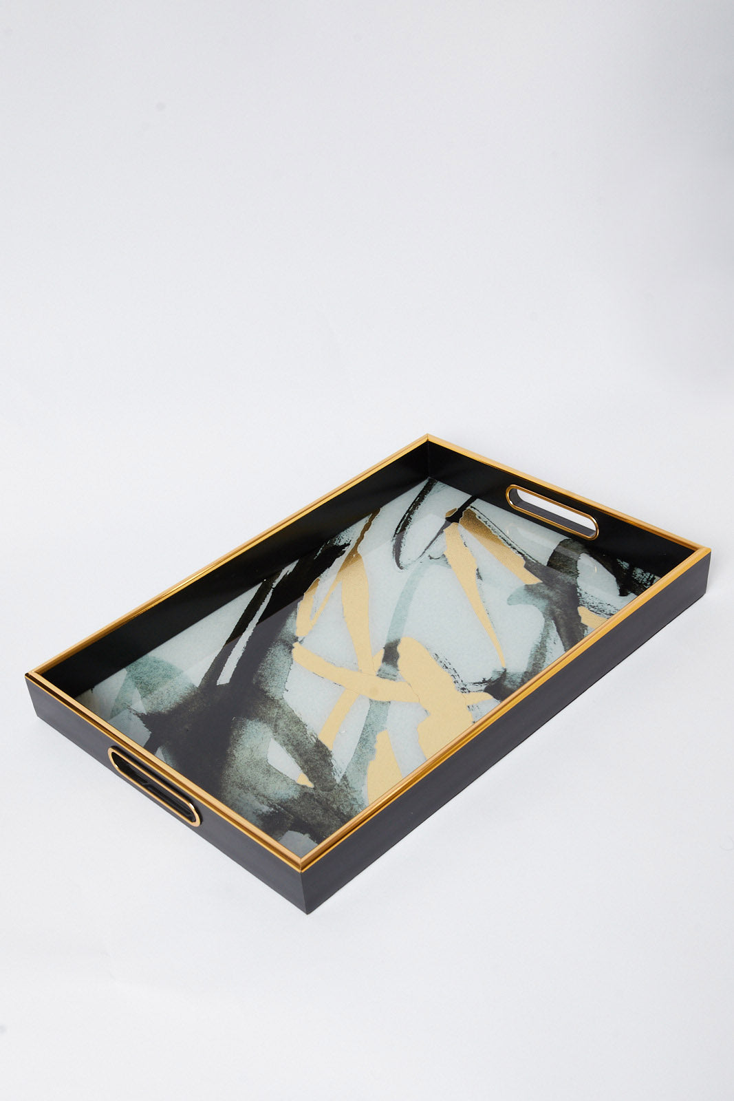 Redtag-Gold-Geomatic-Rectangle-Tray-(Large)-Category:Trays,-Colour:Gold,-Deals:New-In,-Dept:Home,-Filter:Home-Dining,-HMW-DIN-Serveware,-New-In-HMW-DIN,-Non-Sale,-S23A,-Section:Homewares-Home-Dining-