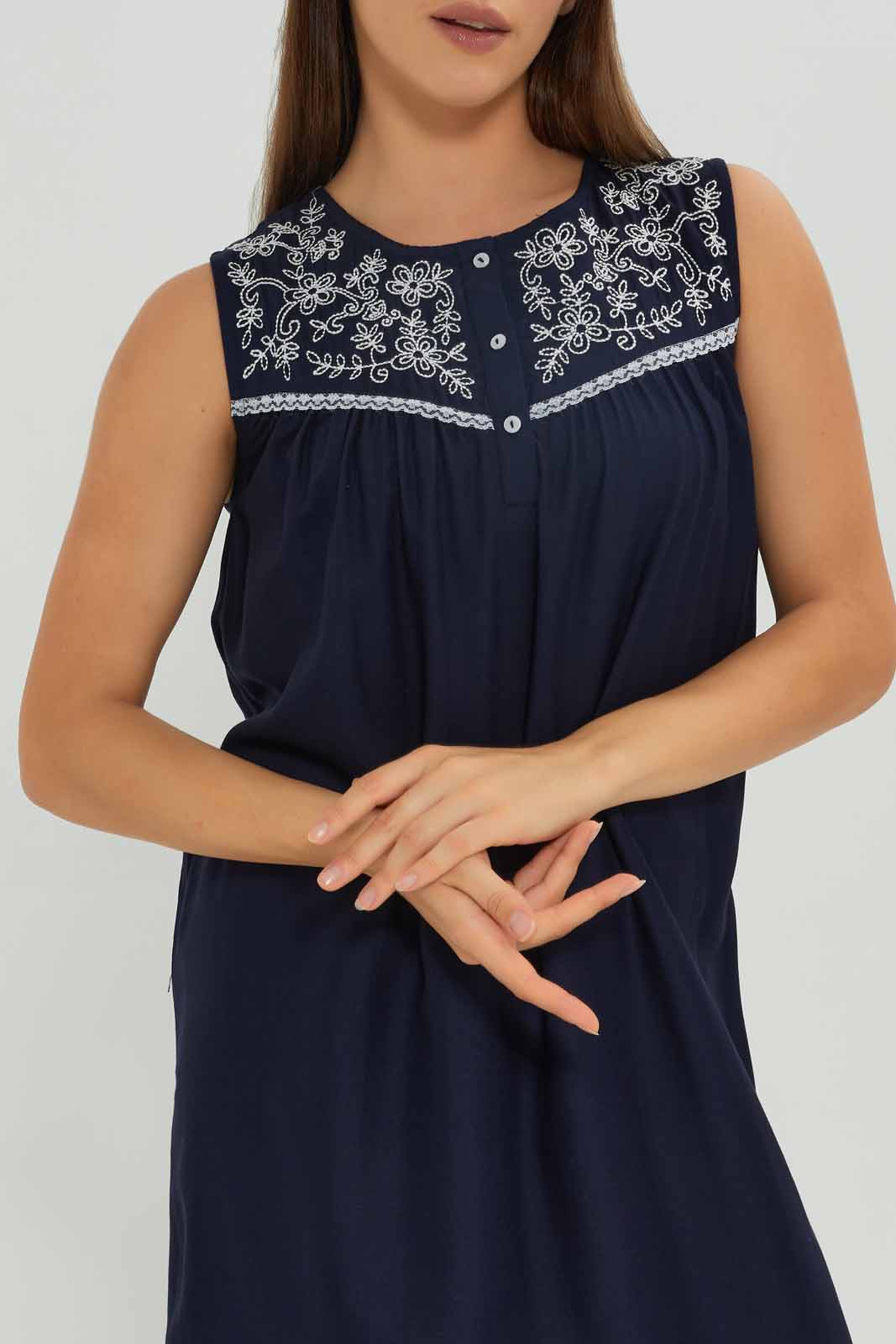 Redtag-Women-Navy-Color-Sleeveless-Nightgown-Category:Nightgowns,-Colour:Navy,-Deals:New-In,-Dept:Ladieswear,-Filter:Women's-Clothing,-New-In-Women-APL,-Non-Sale,-S23A,-Section:Women,-Women-Nightgowns--