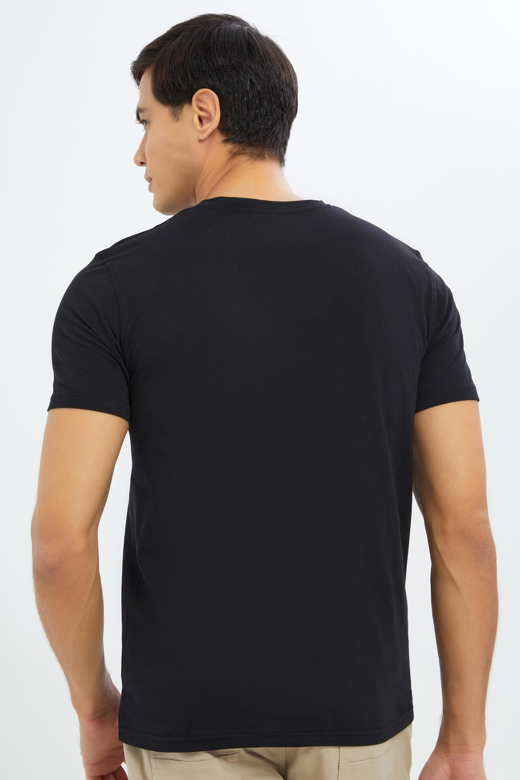Redtag-Men-Black-Notch-Neck-T-Shirt-Category:T-Shirts,-Colour:Black,-Deals:New-In,-Dept:Menswear,-Filter:Men's-Clothing,-Men-T-Shirts,-New-In-Men-APL,-Non-Sale,-S23C,-Section:Men-Men's-