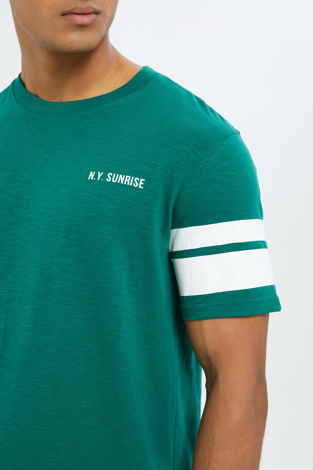 Redtag-Men-Sage-Green-Varsity-Logo-T-Shirt-Category:T-Shirts,-Colour:Green,-Deals:New-In,-Dept:Menswear,-Filter:Men's-Clothing,-H1:MWR,-H2:GEN,-H3:TSH,-H4:TSH,-Men-T-Shirts,-New-In-Men-APL,-Non-Sale,-S23C,-Season:S23C,-Section:Men-Men's-