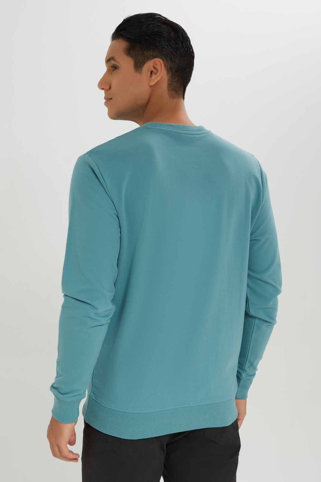 Redtag-Men-Green-Crew-Neck-Sweatshirt-Category:Sweatshirts,-Colour:Green,-Deals:New-In,-Dept:Menswear,-Filter:Men's-Clothing,-Men-Sweatshirts,-New-In-Men-APL,-Non-Sale,-S23A,-Section:Men,-TBL-Men's-