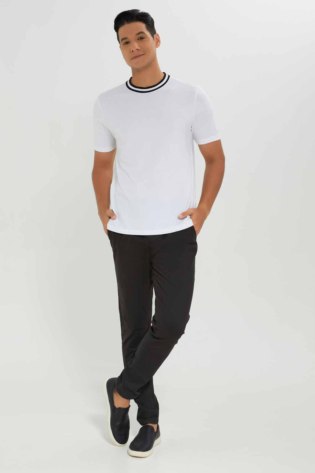Redtag-Men-White-Varsity-Pique-T-Shirt-Category:T-Shirts,-Colour:White,-Deals:New-In,-Dept:Menswear,-Filter:Men's-Clothing,-Men-T-Shirts,-New-In-Men-APL,-Non-Sale,-S23A,-Section:Men-Men's-