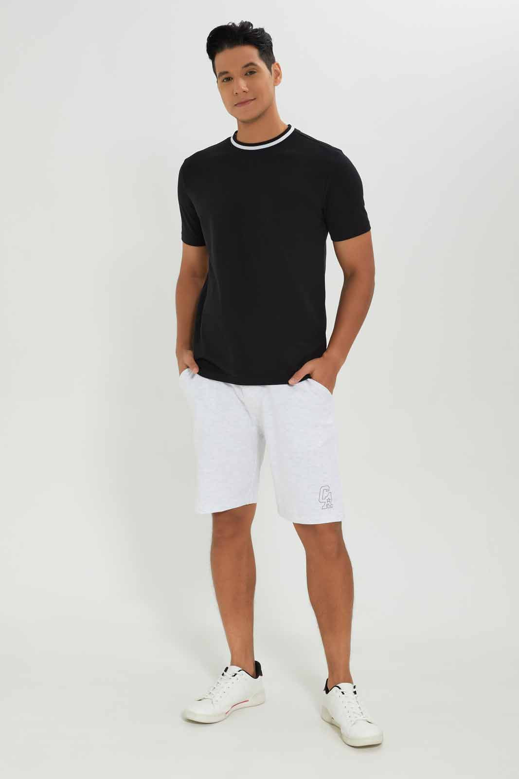 Redtag-Men-Black-Varsity-Pique-T-Shirt-Category:T-Shirts,-Colour:Black,-Deals:New-In,-Dept:Menswear,-Filter:Men's-Clothing,-Men-T-Shirts,-New-In-Men-APL,-Non-Sale,-S23A,-Section:Men-Men's-