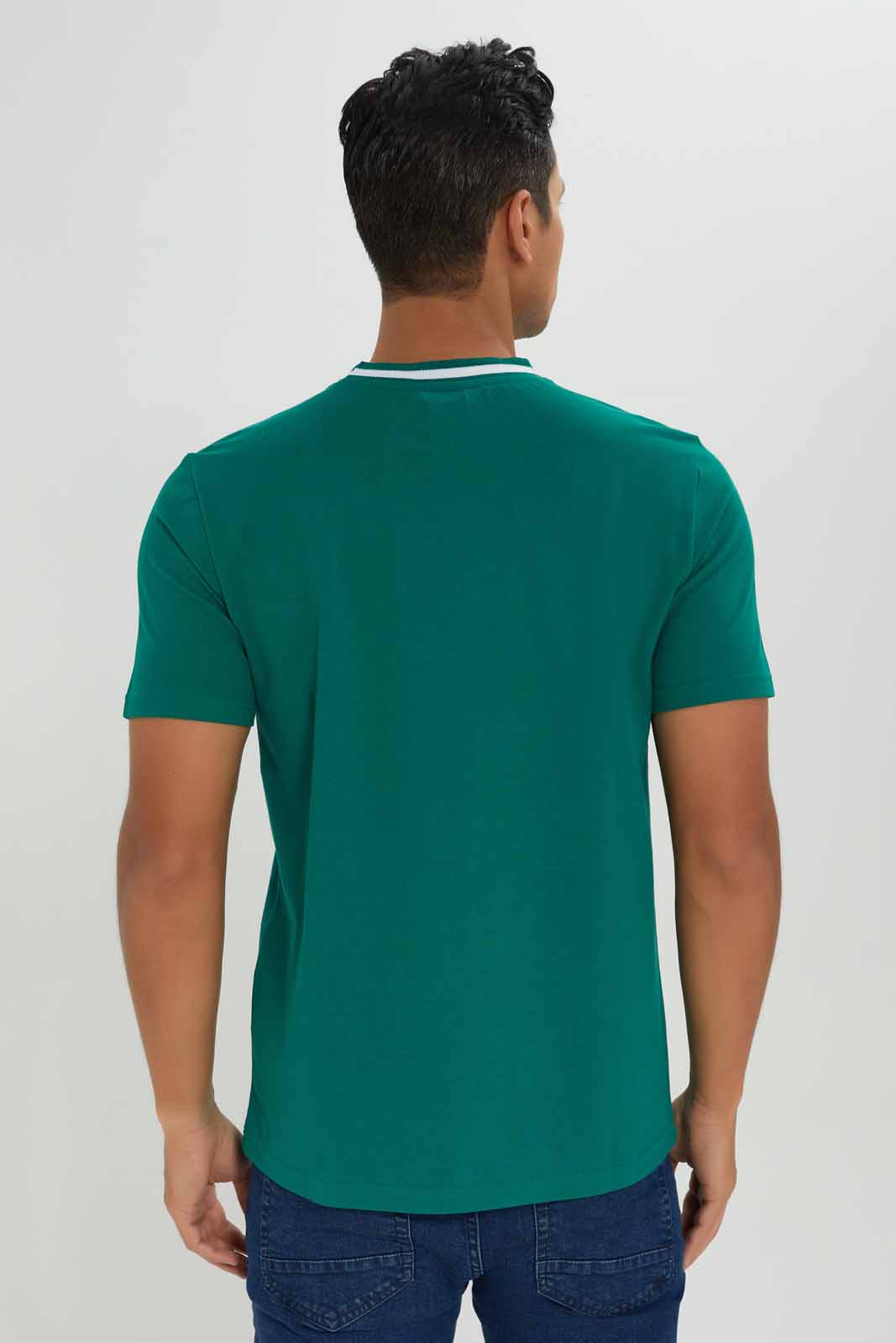 Redtag-Men-Sage-Green-Varsity-Pique-T-Shirt-Category:T-Shirts,-Colour:Green,-Deals:New-In,-Dept:Menswear,-Filter:Men's-Clothing,-Men-T-Shirts,-New-In-Men-APL,-Non-Sale,-S23A,-Section:Men-Men's-
