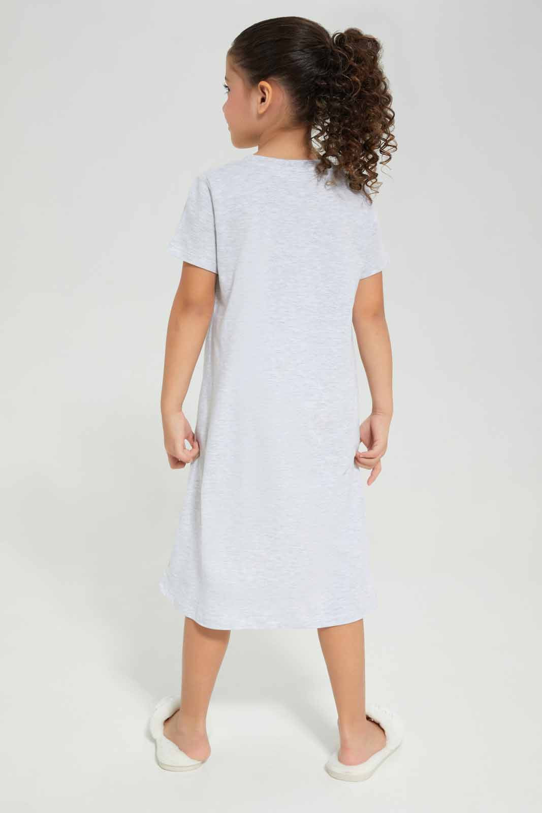 Redtag-Girls-Night-Shirt-â€“-Happy-Days-Category:Nightshirts,-Colour:Lilac,-Deals:New-In,-Filter:Girls-(2-to-8-Yrs),-GIR-Nightshirts,-New-In-GIR-APL,-Non-Sale,-Section:Girls-(0-to-14Yrs),-W22B-Girls-2 to 8 Years