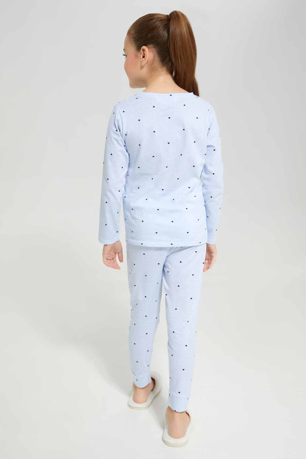 Redtag-Girls-Aop-Blue-Spot-Pj-Set-Category:Pyjama-Sets,-Colour:Blue,-Deals:New-In,-Filter:Girls-(2-to-8-Yrs),-GIR-Pyjama-Sets,-New-In-GIR-APL,-Non-Sale,-Section:Girls-(0-to-14Yrs),-W22B-Girls-2 to 8 Years