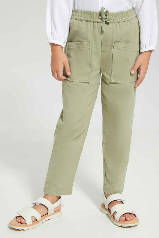 Redtag-Girls-Pink-Jegging-With-Patch-Pocket-Category:Jeggings,-Colour:Apricot,-Deals:New-In,-Dept:Girls,-Filter:Girls-(2-to-8-Yrs),-GIR-Jeggings,-New-In-GIR-APL,-Non-Sale,-Section:Girls-(0-to-14Yrs),-W22B-Girls-2 to 8 Years
