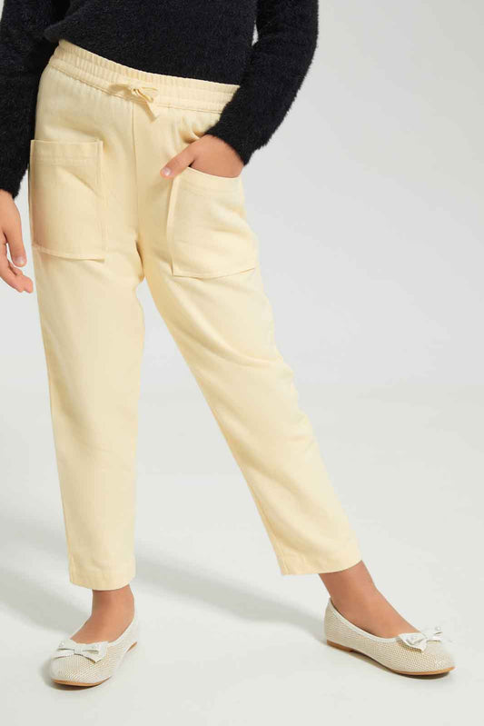 Redtag-Girls-Beige-Jegging-With-Patch-Pocket-Category:Jeggings,-Colour:Beige,-Deals:New-In,-Dept:Girls,-Filter:Girls-(2-to-8-Yrs),-GIR-Jeggings,-New-In-GIR-APL,-Non-Sale,-Section:Girls-(0-to-14Yrs),-W22B-Girls-2 to 8 Years