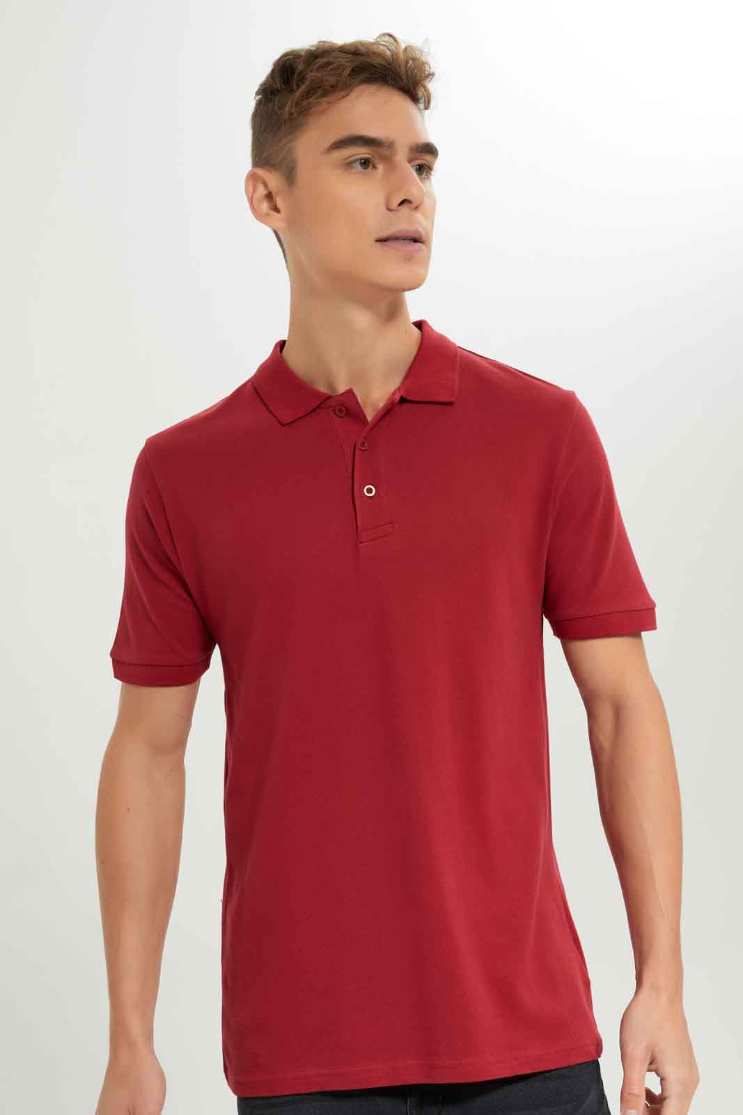 Redtag-Men-Red-Polo-Shirt-Category:Polo-T-Shirts,-Colour:Red,-Deals:New-In,-Dept:Menswear,-Filter:Men's-Clothing,-Men-Polo-T-Shirts,-New-In-Men-APL,-Non-Sale,-S23A,-Section:Men,-TBL-Men's-