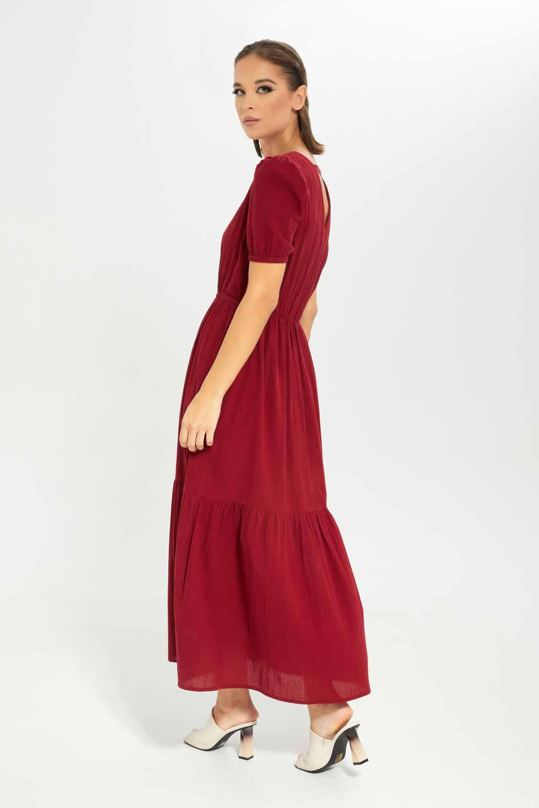 Redtag-Women-Burgundy-Dress-Category:Dresses,-Colour:Burgundy,-Deals:New-In,-Dept:Ladieswear,-Filter:Women's-Clothing,-LDC,-LDC-Dresses,-New-In-LDC-APL,-Non-Sale,-S23A,-Section:Women-Women's-