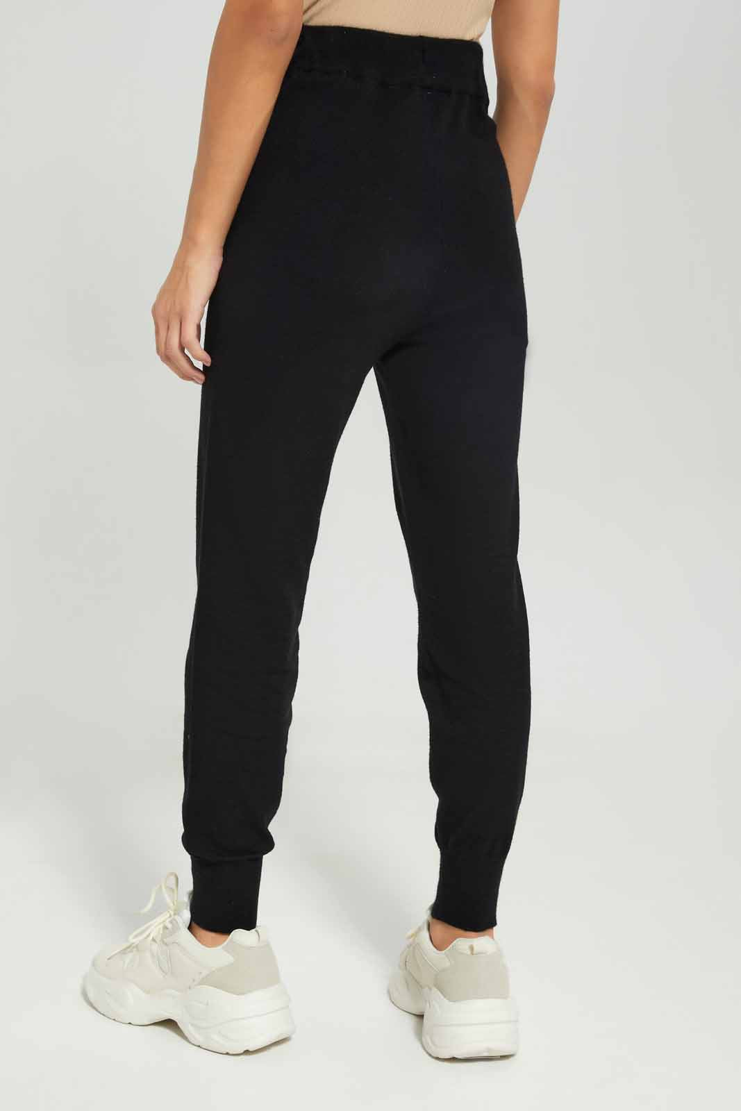 Redtag-Women-Black-Knitted-Jogger-Category:Trousers,-Colour:Black,-Deals:New-In,-Dept:Ladieswear,-Filter:Women's-Clothing,-LDC,-LDC-Trousers,-New-In-LDC-APL,-Non-Sale,-S23A,-Section:Women,-TBL-Women's-