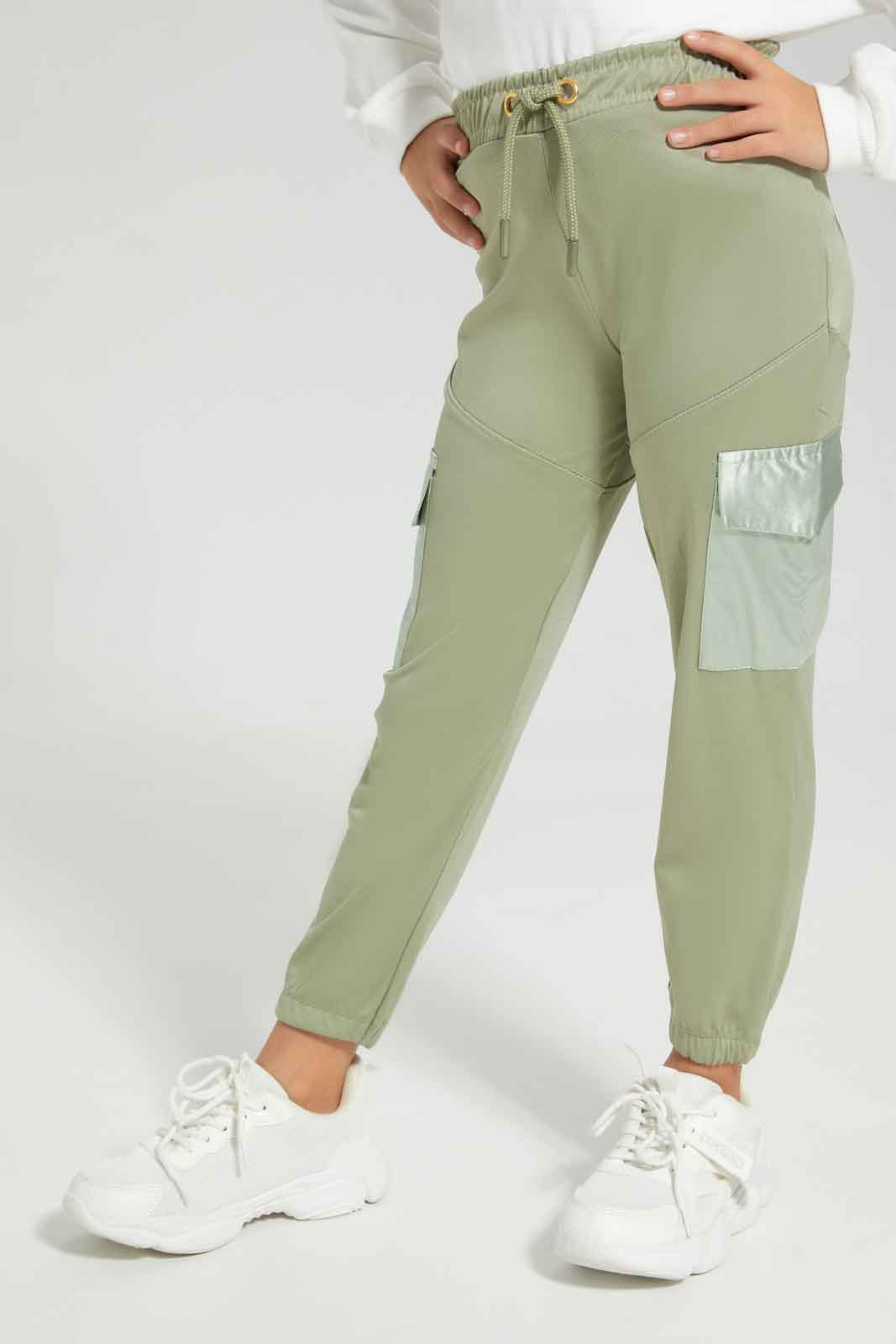 Redtag-Girls-Green-Aop-Active-Pant-Category:Joggers,-Colour:Green,-Deals:New-In,-Dept:Girls,-Filter:Girls-(2-to-8-Yrs),-GIR-Joggers,-New-In-GIR-APL,-Non-Sale,-Section:Girls-(0-to-14Yrs),-W22B-Girls-2 to 8 Years