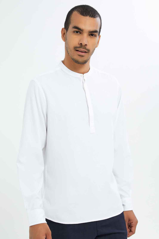Redtag-Men-White-Oxford-Kurta-Shirt-Category:Shirts,-Colour:White,-Deals:New-In,-Dept:Menswear,-Filter:Men's-Clothing,-Men-Shirts,-New-In-Men-APL,-Non-Sale,-S23C,-Section:Men,-TBL-Men's-