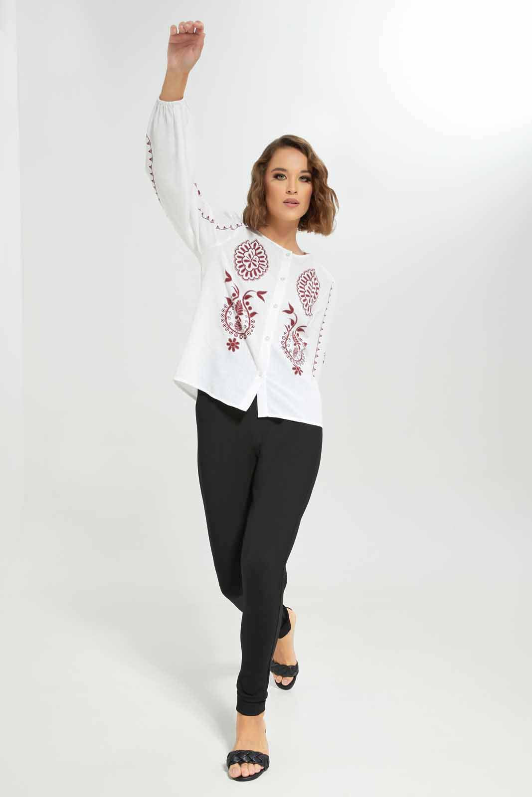 Redtag-Women-White-Embroidered-Blouse-Category:Blouses,-Colour:White,-Deals:New-In,-Dept:Ladieswear,-Filter:Women's-Clothing,-LDC,-LDC-Blouses,-New-In-LDC-APL,-Non-Sale,-S23A,-Section:Women-Women's-
