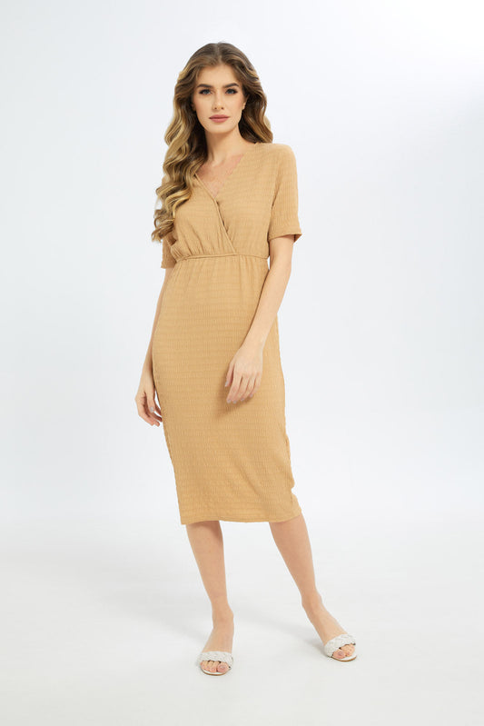 Redtag-Women-Sand-Dress-Category:Dresses,-Colour:Sand,-Deals:New-In,-Dept:Ladieswear,-Filter:Women's-Clothing,-LDC,-LDC-Dresses,-New-In-LDC-APL,-Non-Sale,-S23C,-Section:Women-Women's-