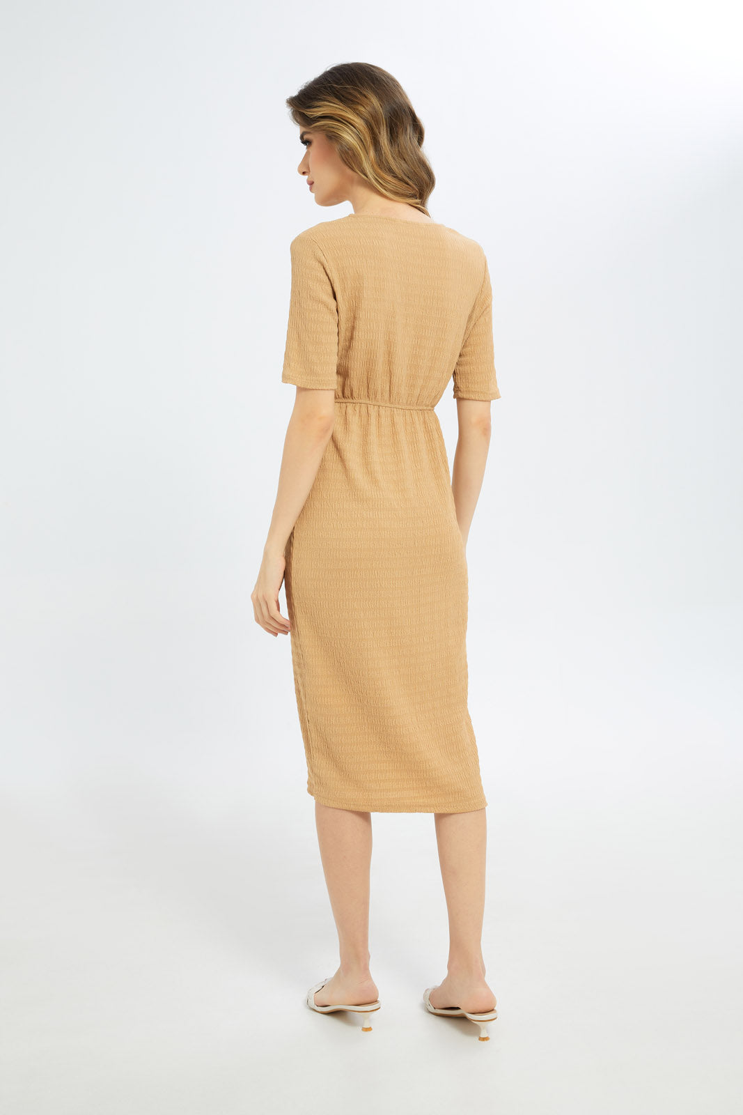 Redtag-Women-Sand-Dress-Category:Dresses,-Colour:Sand,-Deals:New-In,-Dept:Ladieswear,-Filter:Women's-Clothing,-LDC,-LDC-Dresses,-New-In-LDC-APL,-Non-Sale,-S23C,-Section:Women-Women's-