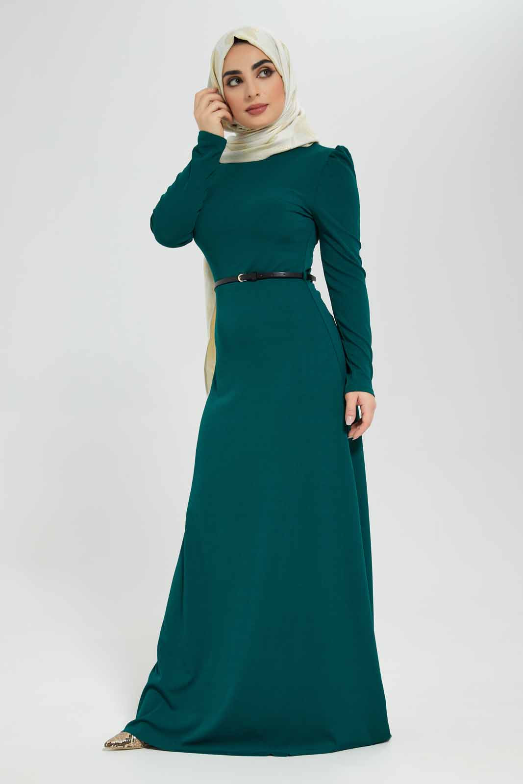 Redtag-Women-Turtleneck-Long-Sleeve-Dress-Category:Dresses,-Colour:Green,-Deals:New-In,-Filter:Women's-Clothing,-LMC,-Modest,-New-In-Women-APL,-Non-Sale,-Section:Women,-W22B,-Women-Dresses--