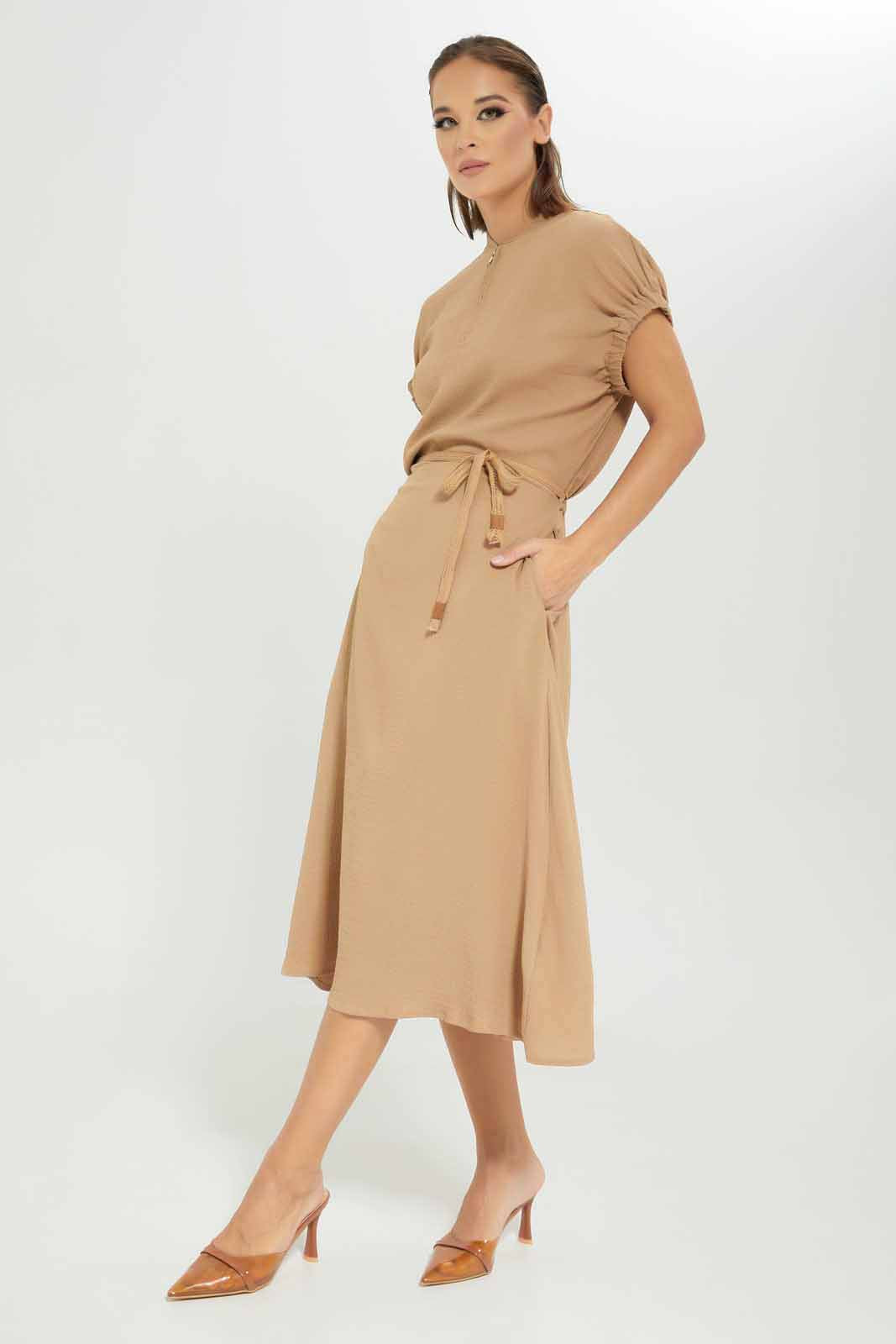 Redtag-Women-Sand-Sporty-Dresses-Category:Dresses,-Colour:Sand,-Deals:New-In,-Dept:Ladieswear,-Filter:Women's-Clothing,-LDC,-LDC-Dresses,-New-In-LDC-APL,-Non-Sale,-S23A,-Section:Women-Women's-