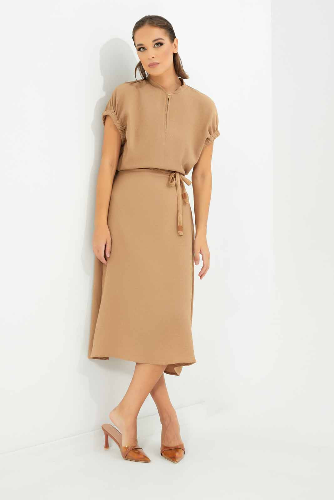 Redtag-Women-Sand-Sporty-Dresses-Category:Dresses,-Colour:Sand,-Deals:New-In,-Dept:Ladieswear,-Filter:Women's-Clothing,-LDC,-LDC-Dresses,-New-In-LDC-APL,-Non-Sale,-S23A,-Section:Women-Women's-