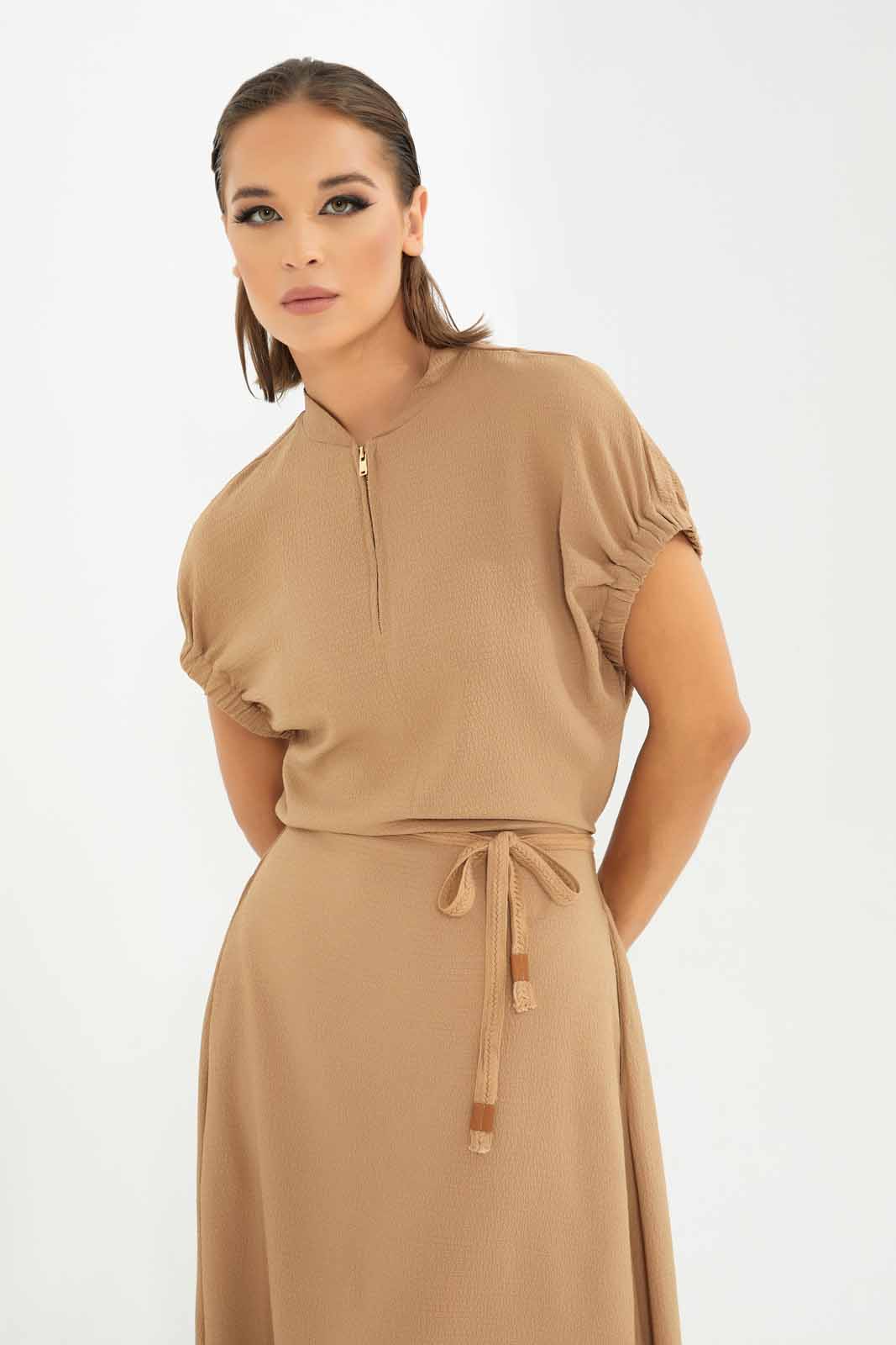 Redtag-Women-Sand-Sporty-Dresses-Category:Dresses,-Colour:Sand,-Deals:New-In,-Dept:Ladieswear,-Filter:Women's-Clothing,-LDC,-LDC-Dresses,-New-In-LDC-APL,-Non-Sale,-S23A,-Section:Women-Women's-