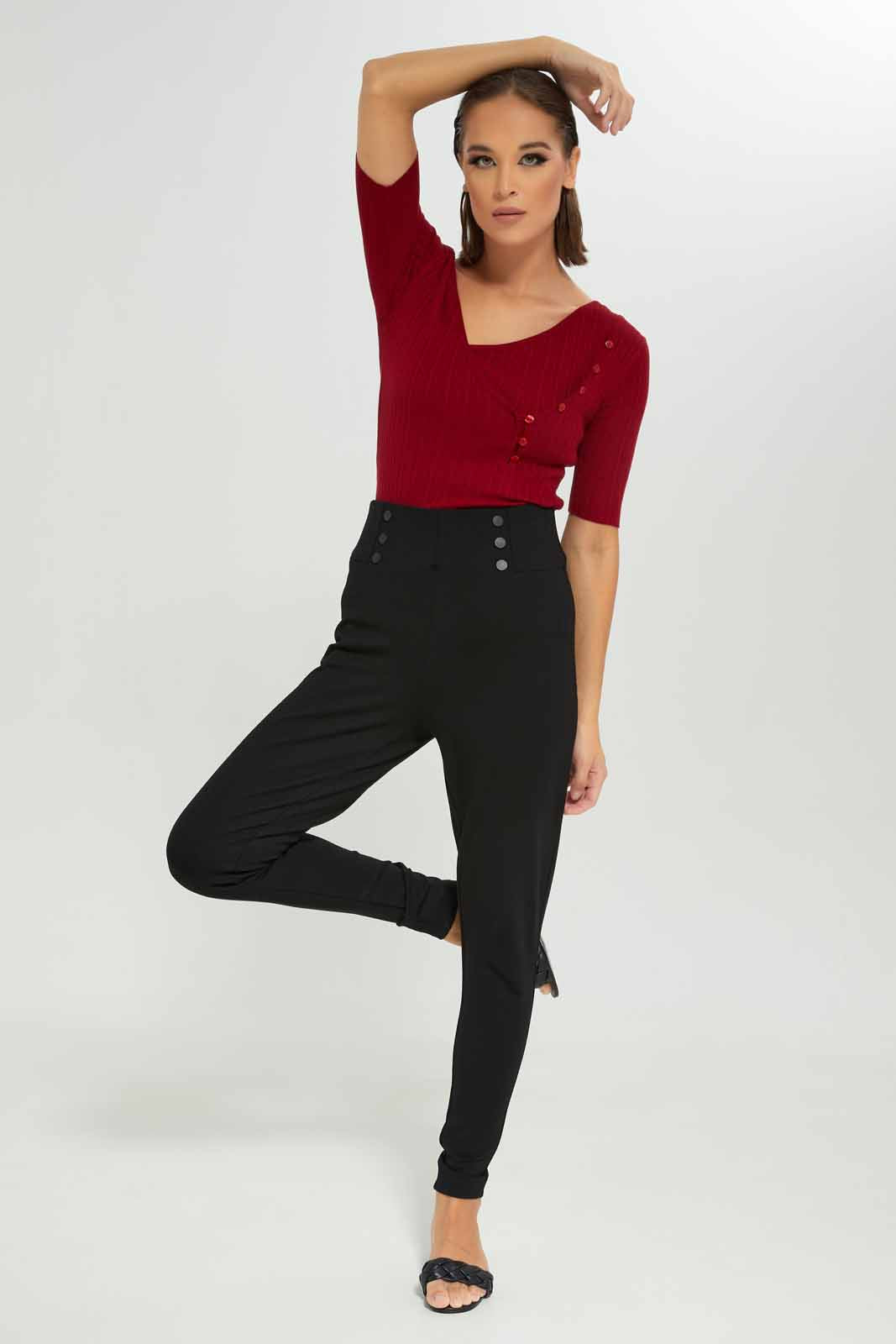 Redtag-Women-Burgundy-Top-Category:Tops,-Colour:Burgundy,-Deals:New-In,-Dept:Ladieswear,-Filter:Women's-Clothing,-LDC,-LDC-Tops,-New-In-LDC-APL,-Non-Sale,-S23A,-Section:Women-Women's-