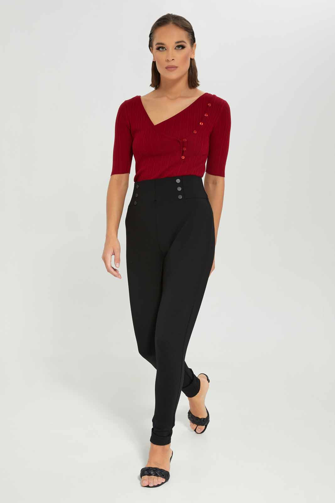 Redtag-Women-Burgundy-Top-Category:Tops,-Colour:Burgundy,-Deals:New-In,-Dept:Ladieswear,-Filter:Women's-Clothing,-LDC,-LDC-Tops,-New-In-LDC-APL,-Non-Sale,-S23A,-Section:Women-Women's-