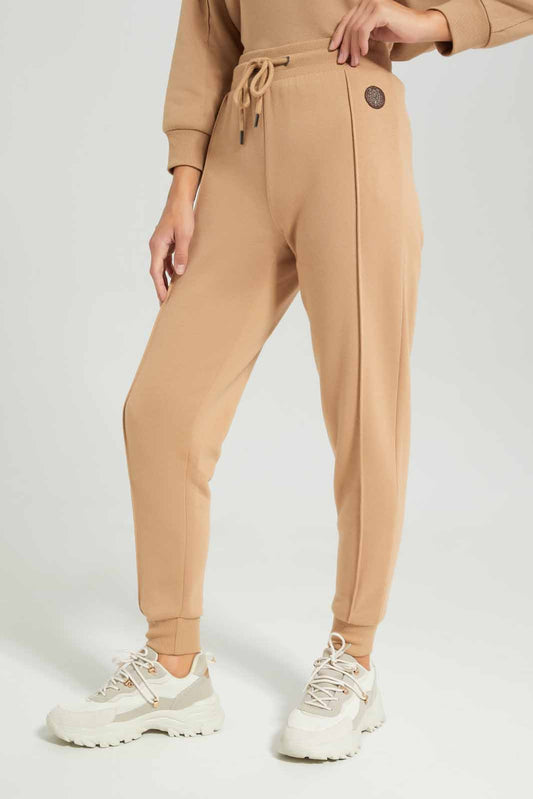 Redtag-Women-Beige-Jogger-Category:Trousers,-Colour:Beige,-Deals:New-In,-Dept:Ladieswear,-Filter:Women's-Clothing,-LDC,-LDC-Trousers,-New-In-LDC-APL,-Non-Sale,-S23A,-Section:Women-Women's-