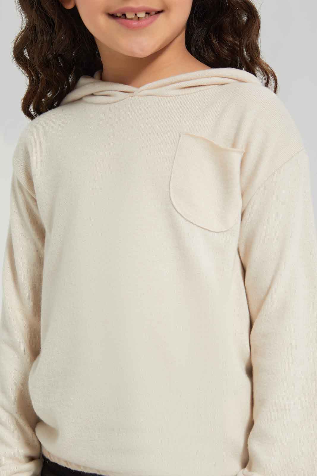 Redtag-Girls-Grey-Melange-T-Shirt-With-Hood-Category:T-Shirts,-Colour:Grey,-Deals:New-In,-Dept:Girls,-Filter:Girls-(2-to-8-Yrs),-GIR-T-Shirts,-New-In-GIR-APL,-Non-Sale,-Section:Girls-(0-to-14Yrs),-W22B-Girls-2 to 8 Years