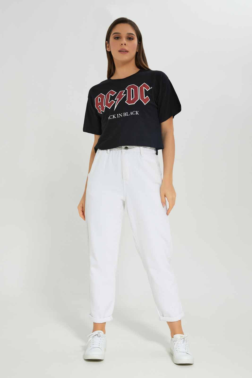 Redtag-Women-Black-Acid-Wash-Ac/Dc-Placement-Rhinestones-Oversized-T-Shirt-Category:T-Shirts,-Colour:Black,-Deals:New-In,-Dept:Ladieswear,-FF,-Filter:Women's-Clothing,-New-In-Women-APL,-Non-Sale,-Section:Women,-W22B,-Women-T-Shirts-Women's-