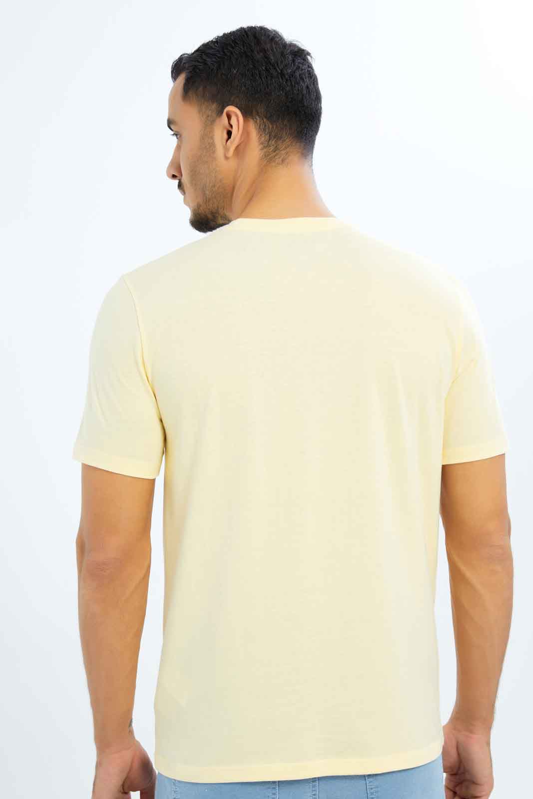 Redtag-Men-Yellow-Slogan-T-Shirt-Category:T-Shirts,-Colour:Yellow,-Deals:New-In,-Dept:Menswear,-Filter:Men's-Clothing,-Men-T-Shirts,-New-In-Men-APL,-Non-Sale,-S23B,-Section:Men-Men's-