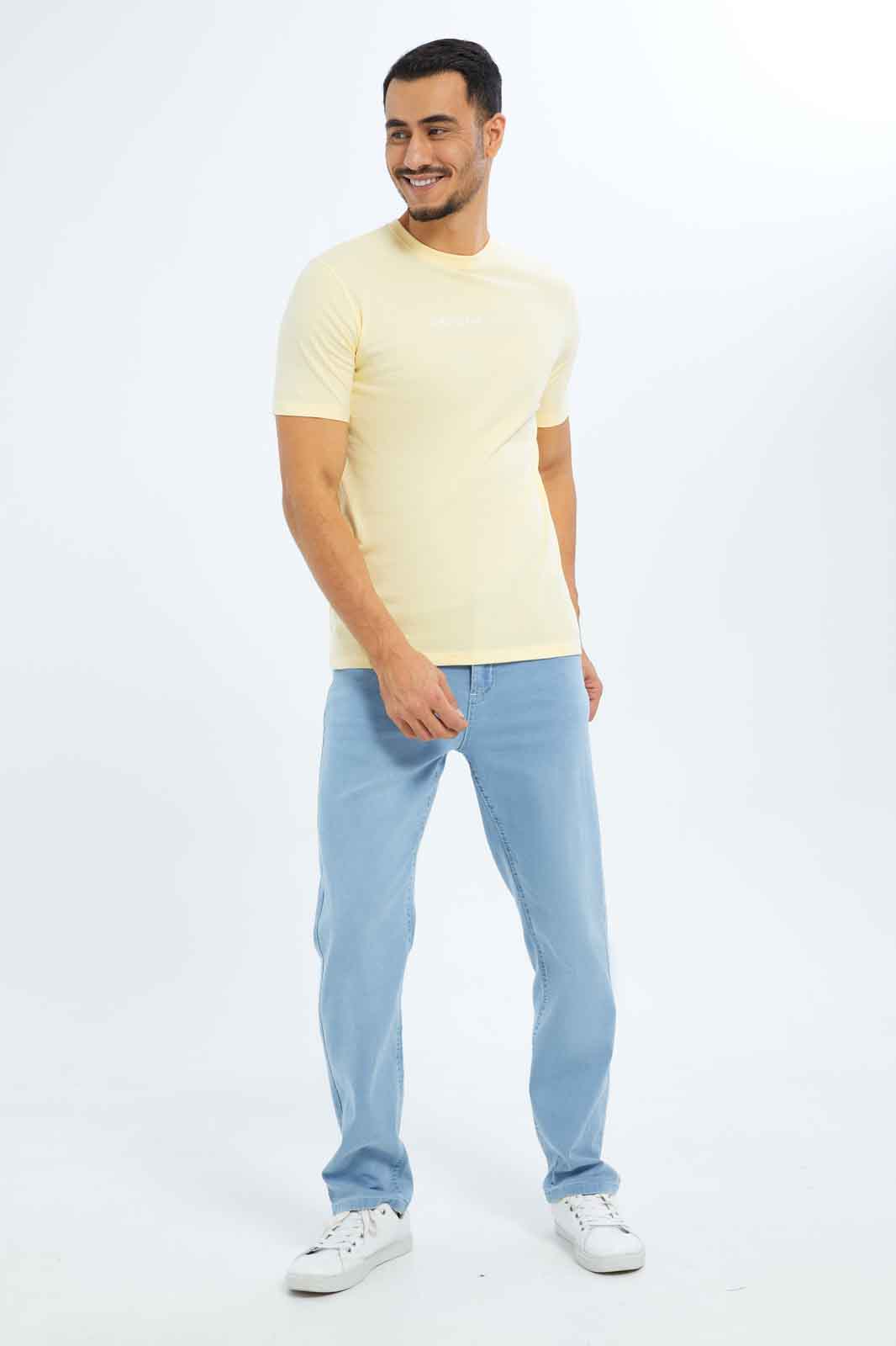 Redtag-Men-Yellow-Slogan-T-Shirt-Category:T-Shirts,-Colour:Yellow,-Deals:New-In,-Dept:Menswear,-Filter:Men's-Clothing,-Men-T-Shirts,-New-In-Men-APL,-Non-Sale,-S23B,-Section:Men-Men's-