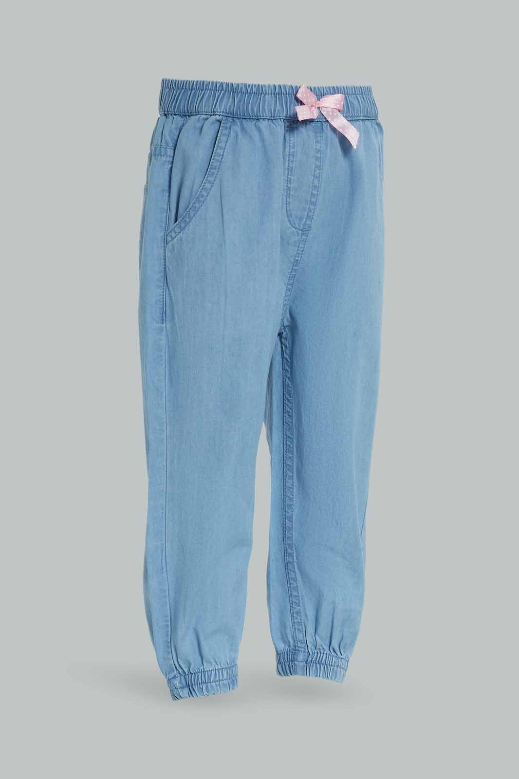 Redtag-Girls-Light-Wash-Solid-Harem-Jeans-Category:Jeans,-Colour:Light-Wash,-Deals:New-In,-Dept:Girls,-Filter:Infant-Girls-(3-to-24-Mths),-ING-Jeans,-New-In-ING-APL,-Non-Sale,-S23A,-Section:Girls-(0-to-14Yrs),-VLM-Infant-Girls-3 to 24 Months