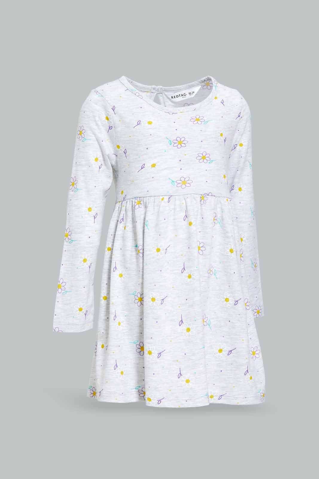 Redtag-Girls-Pale-Grey-Aop-Knitted-Dress-Category:Dresses,-Colour:Grey,-Deals:New-In,-Dept:Girls,-Filter:Infant-Girls-(3-to-24-Mths),-ING-Dresses,-New-In-ING-APL,-Non-Sale,-S23A,-Section:Girls-(0-to-14Yrs),-VLM-Infant-Girls-3 to 24 Months
