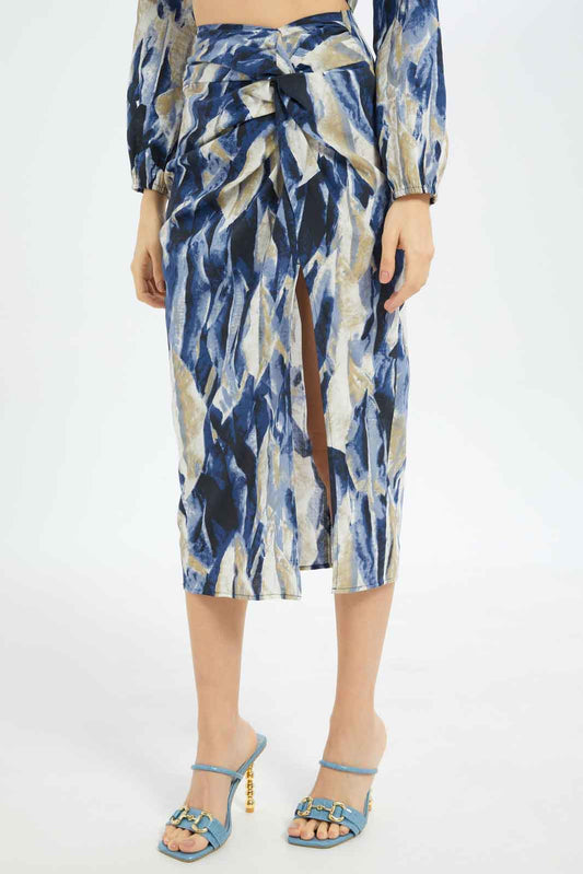 Redtag-Women-Navy-Printed-Skirt-Category:Skirts,-Colour:Navy,-Deals:New-In,-Dept:Ladieswear,-Filter:Women's-Clothing,-LDC,-LDC-Skirts,-New-In-LDC-APL,-Non-Sale,-S23B,-Section:Women-Women's-
