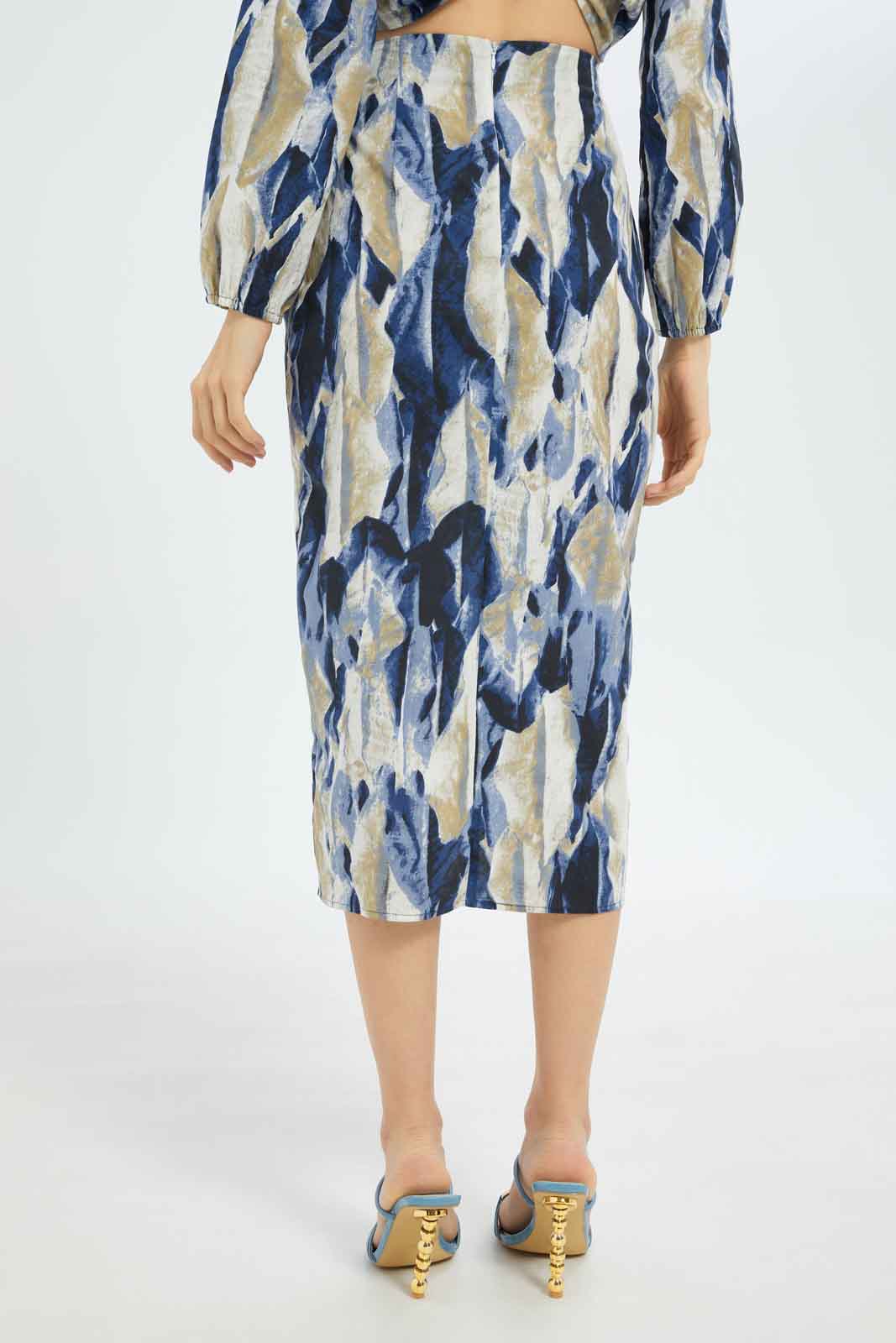 Redtag-Women-Navy-Printed-Skirt-Category:Skirts,-Colour:Navy,-Deals:New-In,-Dept:Ladieswear,-Filter:Women's-Clothing,-LDC,-LDC-Skirts,-New-In-LDC-APL,-Non-Sale,-S23B,-Section:Women-Women's-