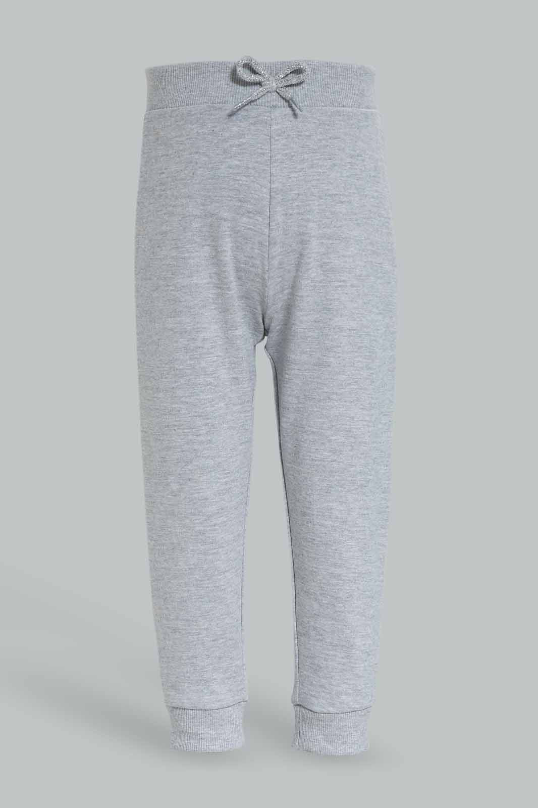 Redtag-Girls-Grey-Melange-Solid-Active-Pant-Category:Joggers,-Colour:Grey,-Deals:New-In,-Dept:Girls,-Filter:Infant-Girls-(3-to-24-Mths),-ING-Joggers,-New-In-ING-APL,-Non-Sale,-S23A,-Section:Girls-(0-to-14Yrs),-TBL-Infant-Girls-3 to 24 Months