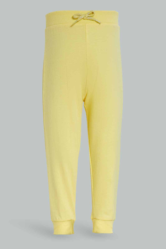 Redtag-Girls-Yellow-Solid-Active-Pant-Category:Joggers,-Colour:Yellow,-Deals:New-In,-Dept:Girls,-Filter:Infant-Girls-(3-to-24-Mths),-ING-Joggers,-New-In-ING-APL,-Non-Sale,-S23A,-Section:Girls-(0-to-14Yrs),-TBL-Infant-Girls-3 to 24 Months