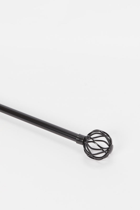 Redtag-Black-Powder-Coated-Finish-Extendable-Single-Curtain-Rod-With-Round-Finial-Category:Curtain-Rods,-Colour:Black,-Deals:New-In,-Dept:Home,-Filter:Home-Bedroom,-H1:HMW,-H2:BED,-H3:BCC,-H4:ACC,-HMW-BED-Bedroom-Accessories,-New-In-HMW-BED,-Non-Sale,-S23B,-Season:S23B,-Section:Homewares,-Style:ROD-SINGLE-Home-Bedroom-