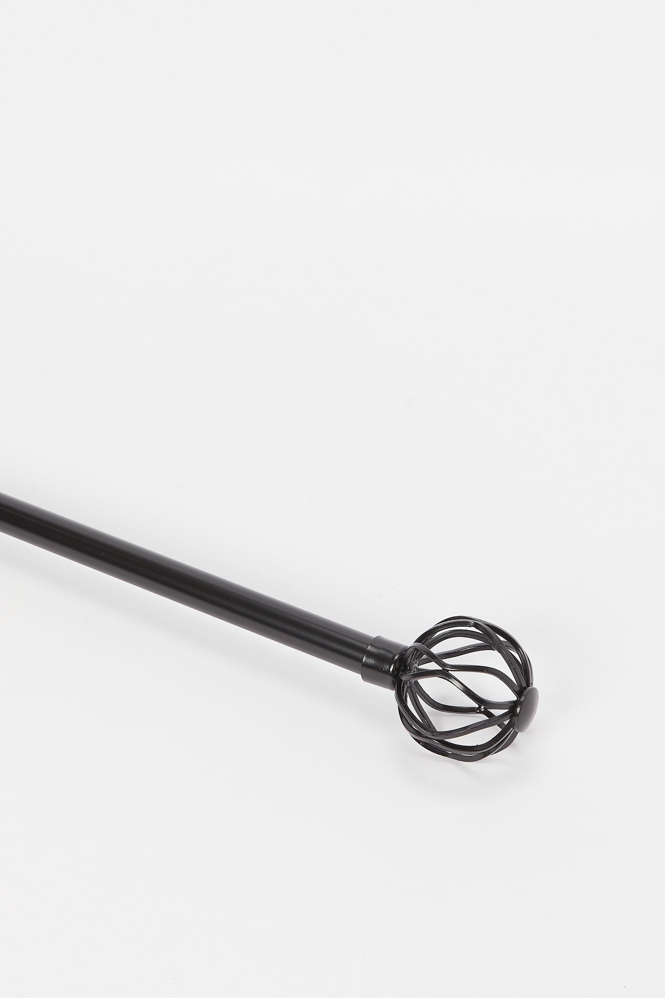 Redtag-Black-Powder-Coated-Finish-Extendable-Single-Curtain-Rod-With-Round-Finial-Category:Curtain-Rods,-Colour:Black,-Deals:New-In,-Dept:Home,-Filter:Home-Bedroom,-H1:HMW,-H2:BED,-H3:BCC,-H4:ACC,-HMW-BED-Bedroom-Accessories,-New-In-HMW-BED,-Non-Sale,-S23B,-Season:S23B,-Section:Homewares,-Style:ROD-SINGLE-Home-Bedroom-