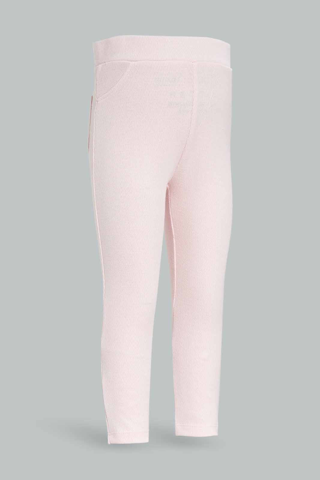Redtag-Girls-Pink-Knitted-Jegging-Category:Jeggings,-Colour:Apricot,-Deals:New-In,-Dept:Girls,-Filter:Infant-Girls-(3-to-24-Mths),-ING-Jeggings,-New-In-ING-APL,-Non-Sale,-S23A,-Section:Girls-(0-to-14Yrs),-VLM-Infant-Girls-3 to 24 Months