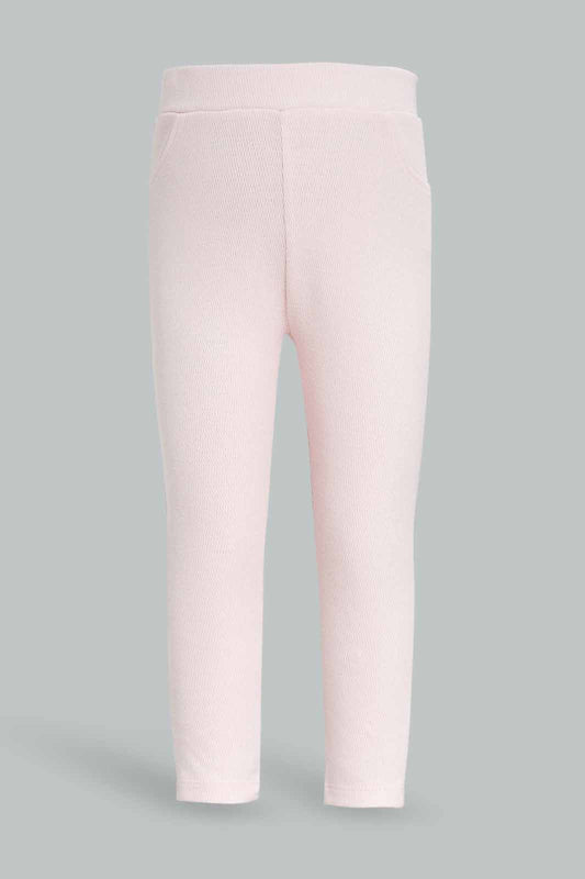 Redtag-Girls-Pink-Knitted-Jegging-Category:Jeggings,-Colour:Apricot,-Deals:New-In,-Dept:Girls,-Filter:Infant-Girls-(3-to-24-Mths),-ING-Jeggings,-New-In-ING-APL,-Non-Sale,-S23A,-Section:Girls-(0-to-14Yrs),-VLM-Infant-Girls-3 to 24 Months