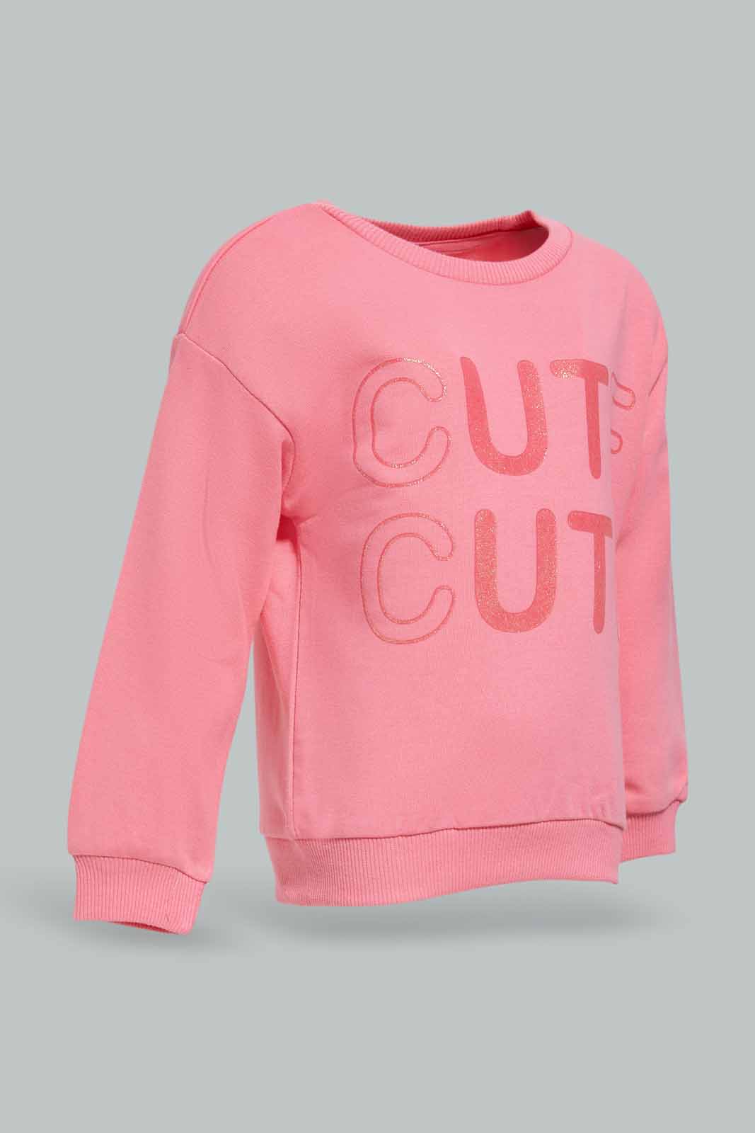 Redtag-Girls-Pink-Placement-Print-Sweat-Top-With-Legging-Category:Jog-Sets,-Colour:Apricot,-Deals:New-In,-Dept:Girls,-Filter:Infant-Girls-(3-to-24-Mths),-ING-Jog-Sets,-New-In-ING-APL,-Non-Sale,-S23A,-Section:Girls-(0-to-14Yrs),-VLM-Infant-Girls-3 to 24 Months