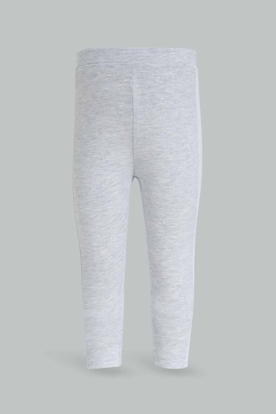 Redtag-Girls-Pale-Grey-Marl-Placement-Print-Sweat-Top-With-Legging-Category:Jog-Sets,-Colour:Grey,-Deals:New-In,-Dept:Girls,-Filter:Infant-Girls-(3-to-24-Mths),-ING-Jog-Sets,-New-In-ING-APL,-Non-Sale,-S23A,-Section:Girls-(0-to-14Yrs),-VLM-Infant-Girls-3 to 24 Months