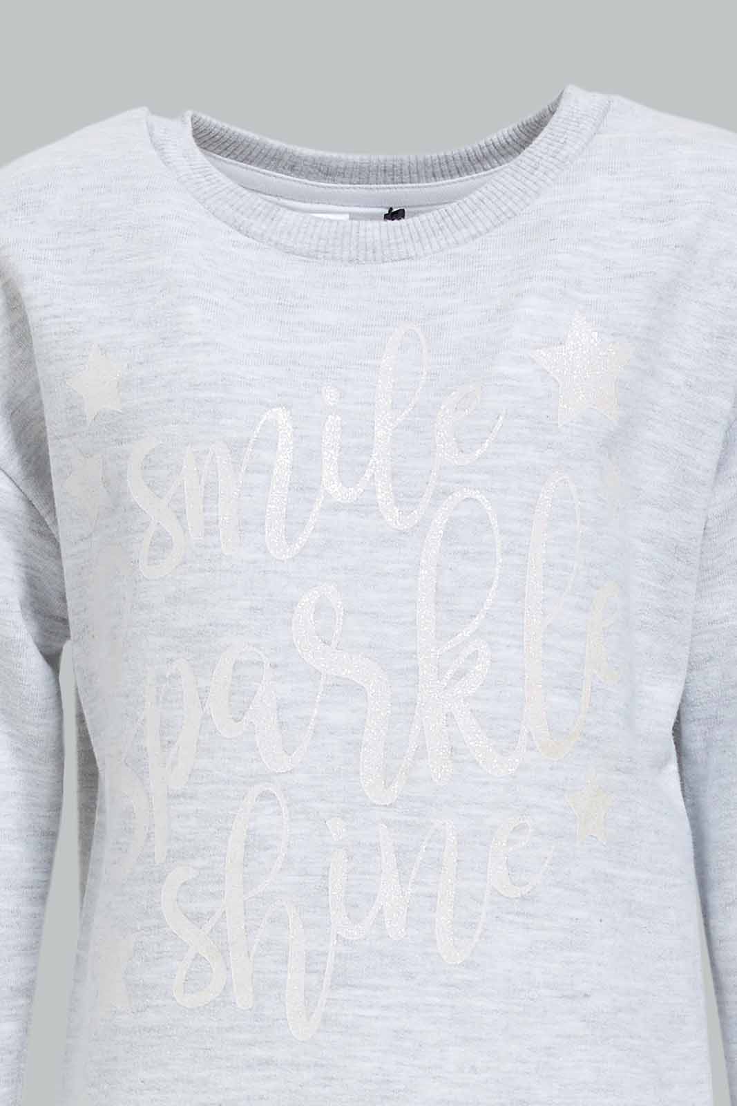 Redtag-Girls-Pale-Grey-Marl-Placement-Print-Sweat-Top-With-Legging-Category:Jog-Sets,-Colour:Grey,-Deals:New-In,-Dept:Girls,-Filter:Infant-Girls-(3-to-24-Mths),-ING-Jog-Sets,-New-In-ING-APL,-Non-Sale,-S23A,-Section:Girls-(0-to-14Yrs),-VLM-Infant-Girls-3 to 24 Months
