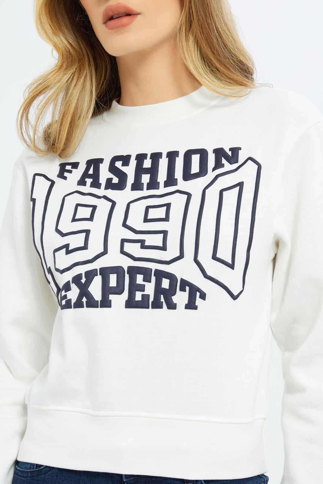 Redtag-Women-White-Sweatshirts-Category:Sweatshirts,-Colour:White,-Deals:New-In,-Dept:Ladieswear,-Filter:Women's-Clothing,-LDC,-LDC-Sweatshirts,-New-In-LDC-APL,-Non-Sale,-S23B,-Section:Women-Women's-