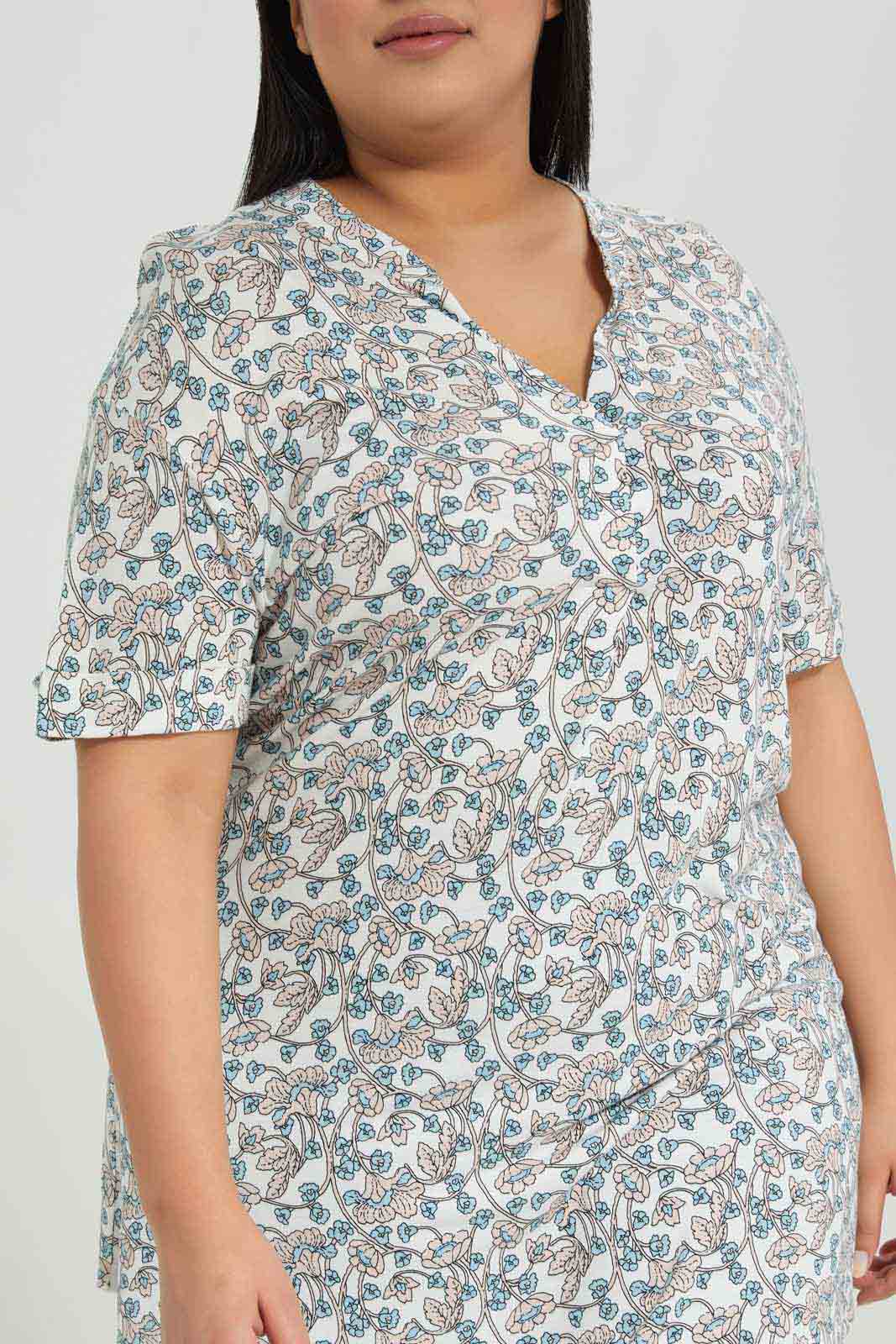Redtag-Women-Floral-Printed-Ivory-Jersey-Top-Category:Tops,-Colour:Assorted,-Deals:New-In,-Filter:Plus-Size,-LDP-Tops,-New-In-LDP-APL,-Non-Sale,-Section:Women,-W22B-Women's-