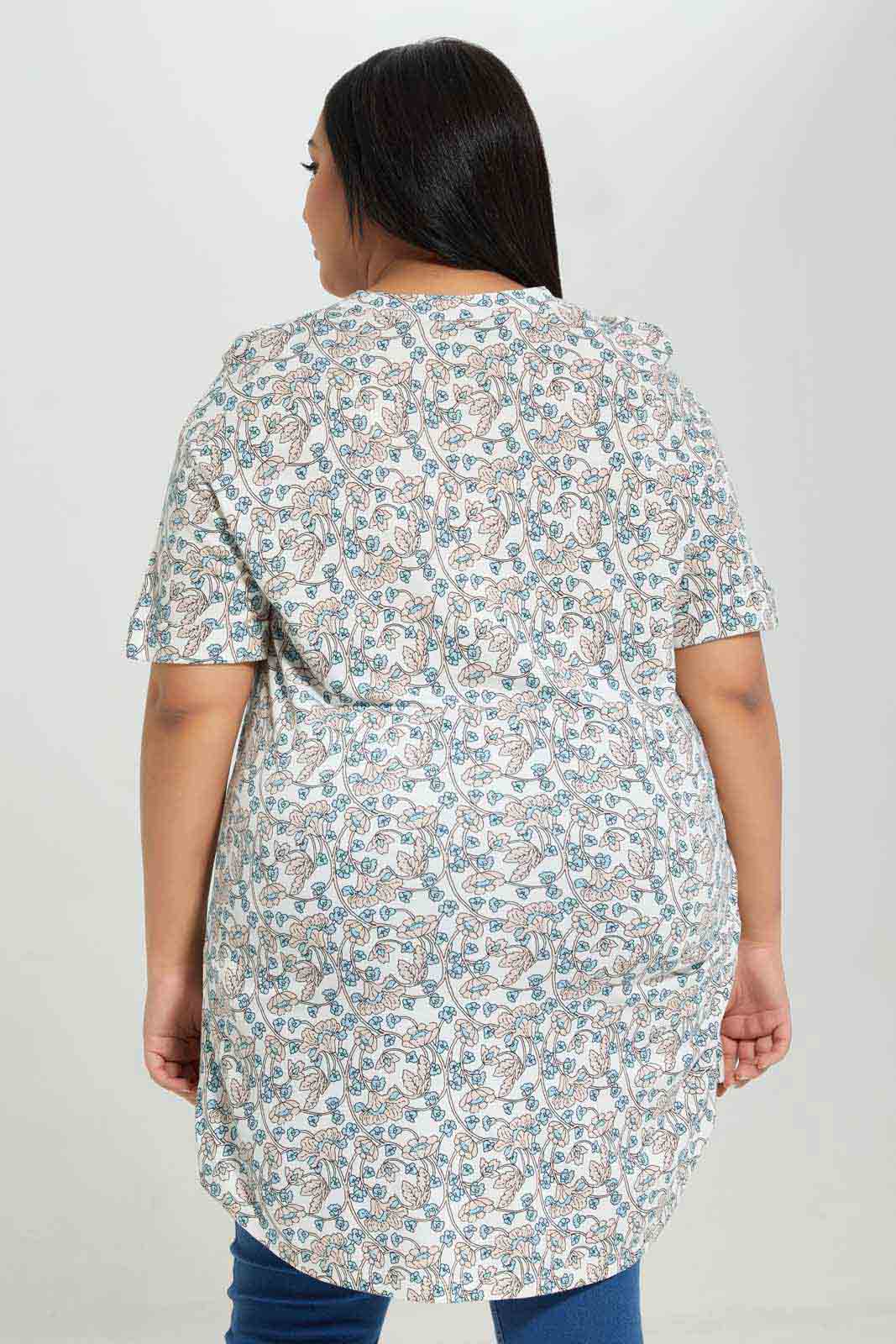 Redtag-Women-Floral-Printed-Ivory-Jersey-Top-Category:Tops,-Colour:Assorted,-Deals:New-In,-Filter:Plus-Size,-LDP-Tops,-New-In-LDP-APL,-Non-Sale,-Section:Women,-W22B-Women's-